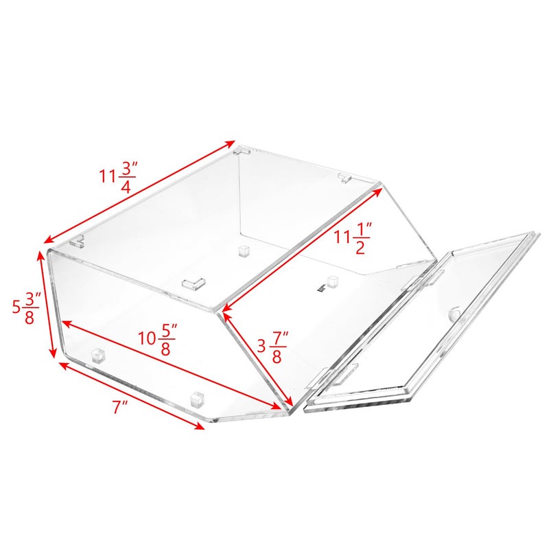 Ikee Design Acrylic Stackable Bakery Case Kitchen Pastry Container Display, Organizer Storage Holder Stand for Bagels, Bread and Muffins with A Hinged, Slanted Door, 11.75" W x 10.25" D x 5.5" H - Image 2